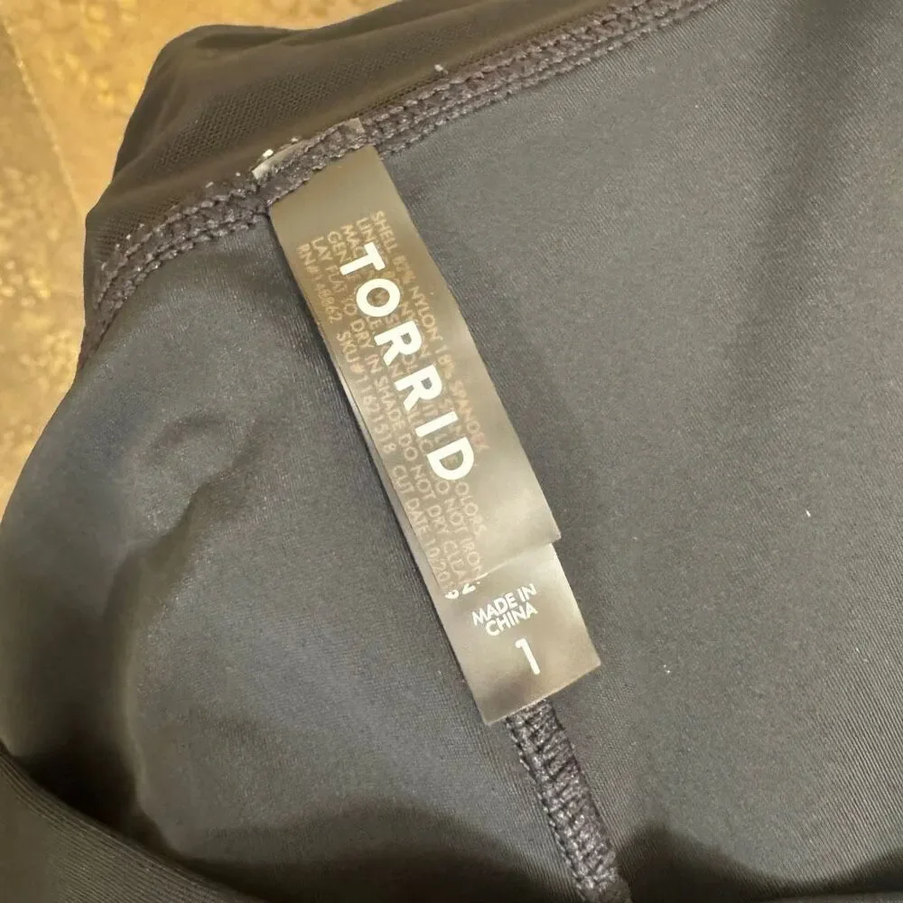 Torrid Black Active Performance High-Rise Swim Nylon Legging 1X 14/16